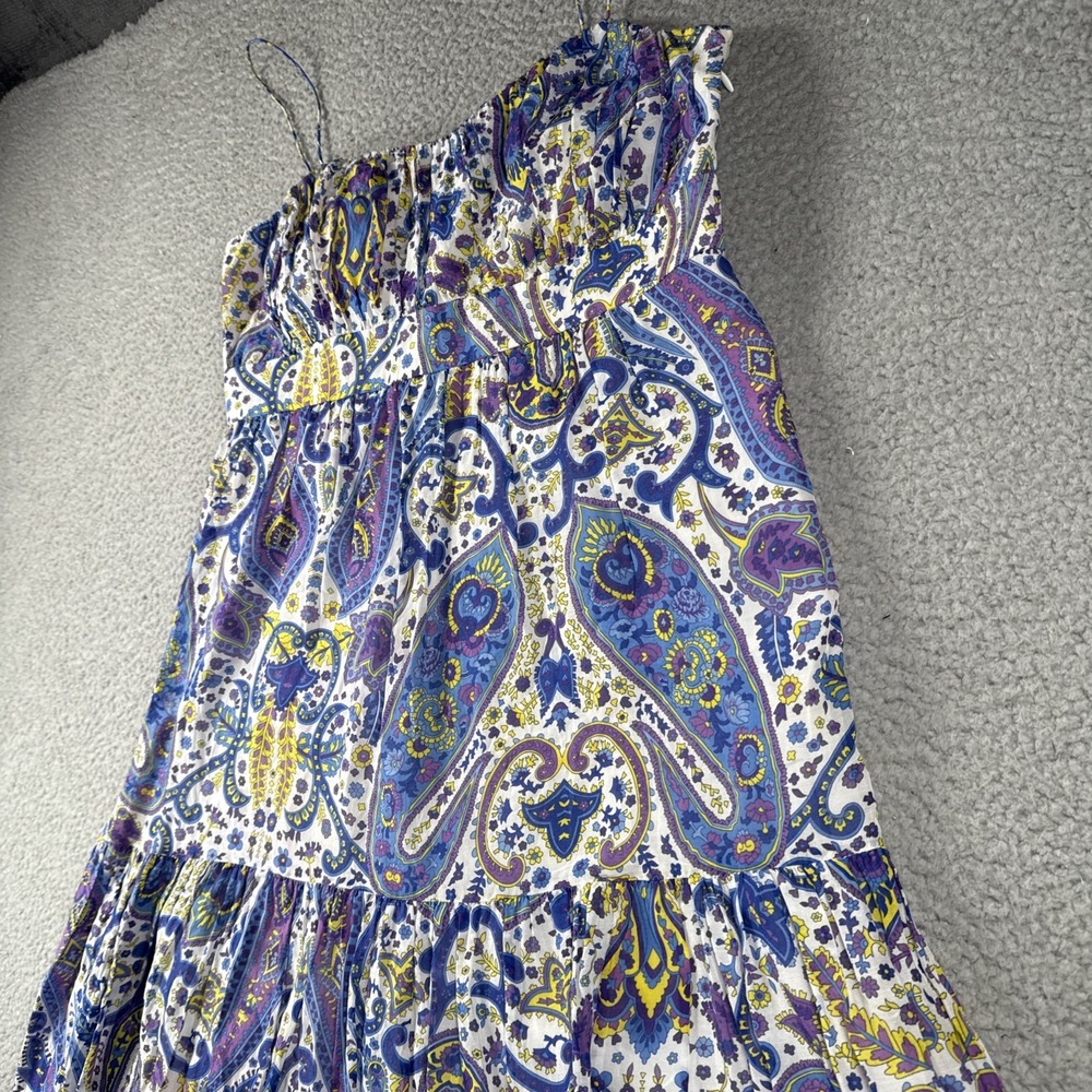 Lauren Ralph Lauren Maxi Dress Womens 8 Paisley Lined Tiered Silk Cotton Summer - Picture 3 of 14